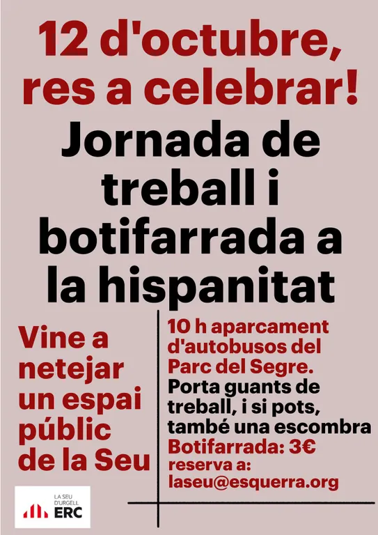 ERC la Seu organitza el 12 d'octubre una jornada de treball