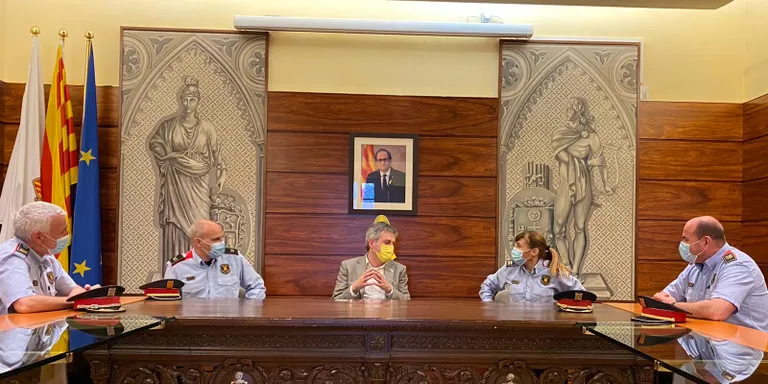 Primera trobada entre la cap de la Regió Policial Central dels Mossos d'Esquadra i l'alcalde de Solsona