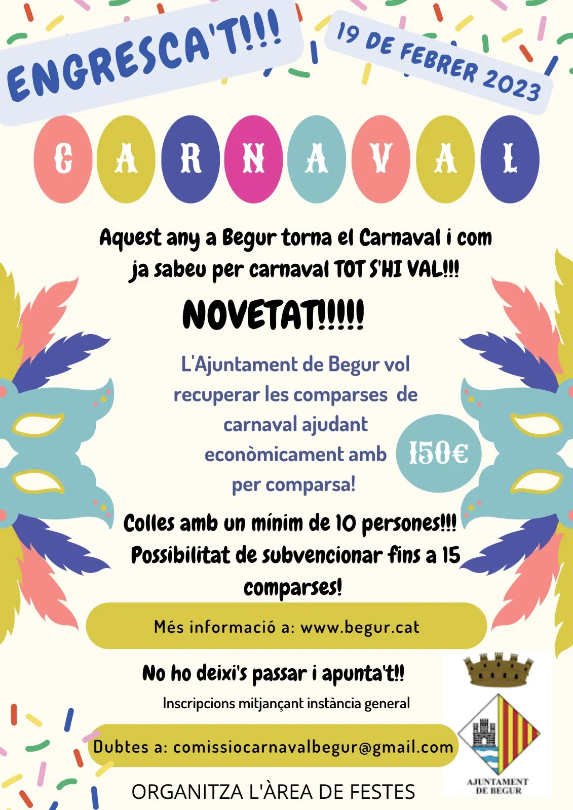 Torna el Carnestoltes a Begur. Apunta’t a la rua!