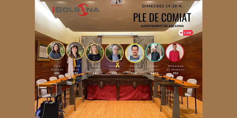 L'Ajuntament de Solsona acomiada en ple 7 dels seus regidors