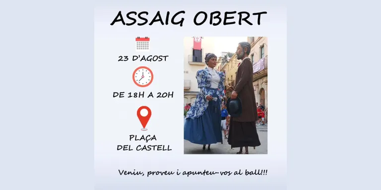 Assaig obert dels gegants en el primer dia de festa major