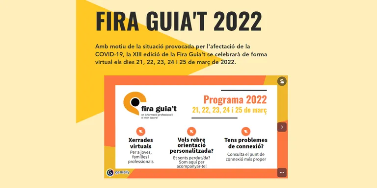 El web de la Fira Guia't d'orientació professional per a joves suma més de 2.000 visites des de principis d'any