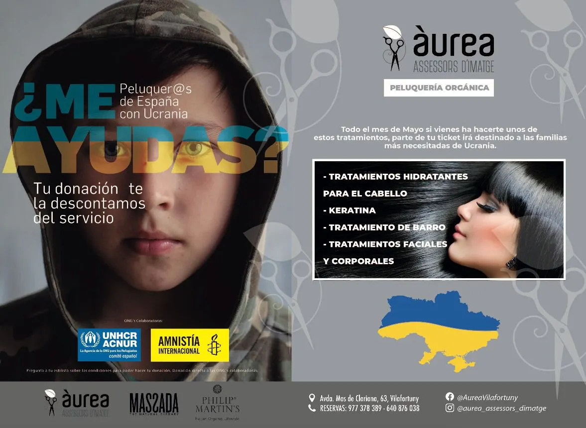 Una perruqueria de Cambrils se suma a una campanya per ajudar Ucraïna