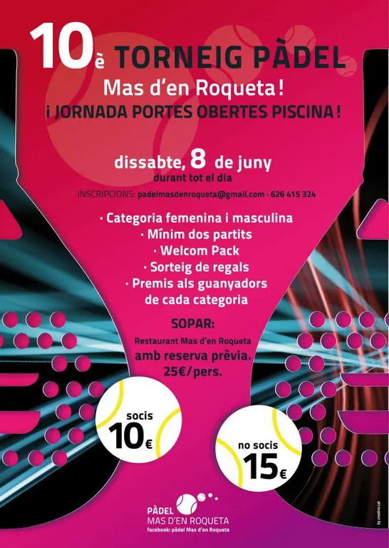 El Campionat de Pàdel del Mas d'en Roqueta arriba a la desena edició