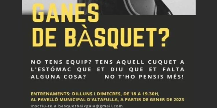 El CB Altafulla – BBG torna a obrir portes per als infants i joves que vulguin reprendre o tenir un primer contacte amb el bàsquet