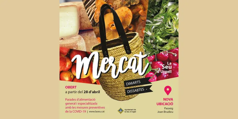 El mercat setmanal de la Seu d’Urgell reobre aquest dimarts al passeig de Joan Brudieu