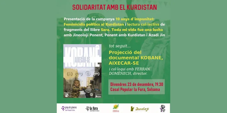 El Casal Popular La Fura organitza divendres una jornada pel Kurdistan