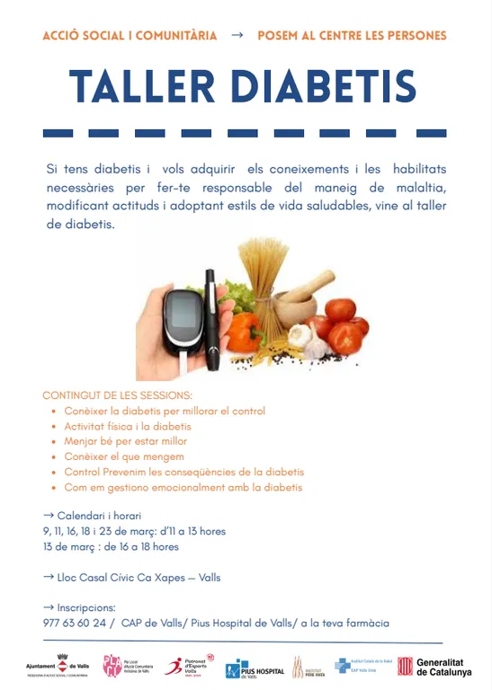 Arriba una nova edició del Taller de Diabetis a Ca Xapes