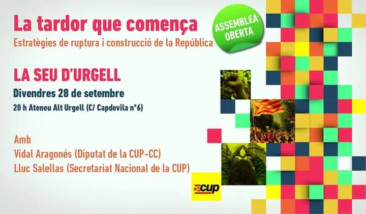 La CUP organitza una assemblea oberta a la Seu
