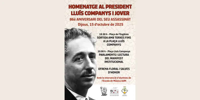 Arenys de Munt homenatja aquesta tarda a Lluís Companys en el 86è aniversari del seu afusellament