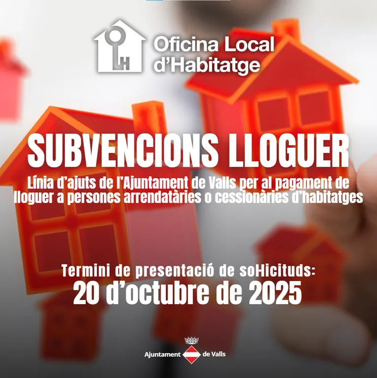 Nova convocatòria d’ajuts al lloguer per a famílies i persones arrendatàries