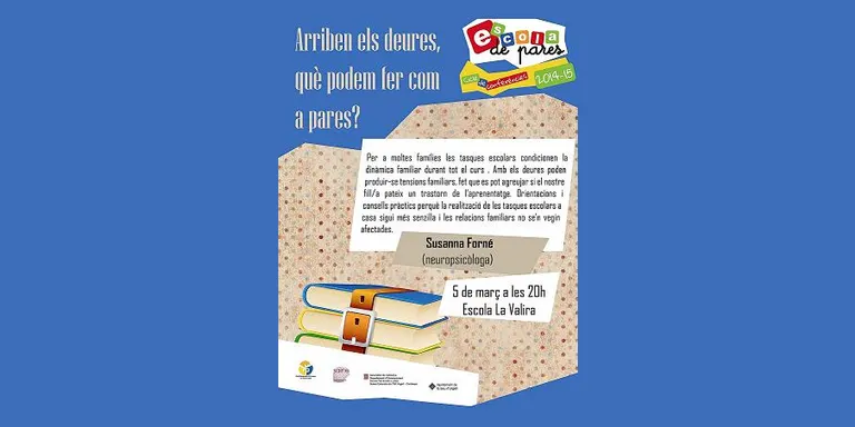 L'Escola de Pares de la Seu d'Urgell ofereix una sessió dedicada als deures