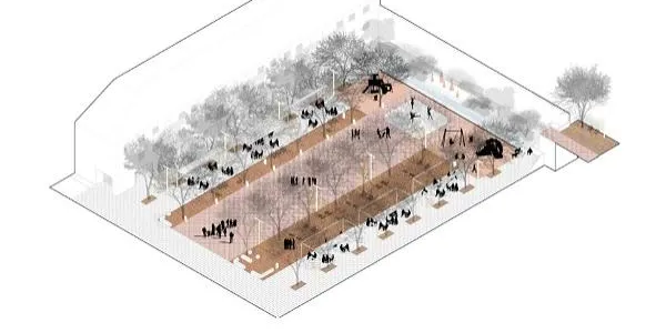 La Plaça Martí Royo millorarà el drenatge amb un nou paviment més polivalent i les terrasses incorporaran pèrgoles protectores