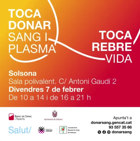 L'Associació Empreses Solsonès col·labora en l'acapte de sang i plasma demanant als socis que facilitin l'assistència als seus treballadors