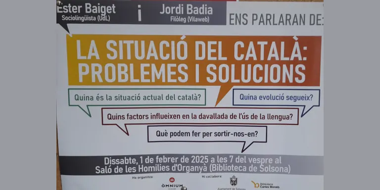 Òmnium Solsonès organitza una conversa sobre la situació del català