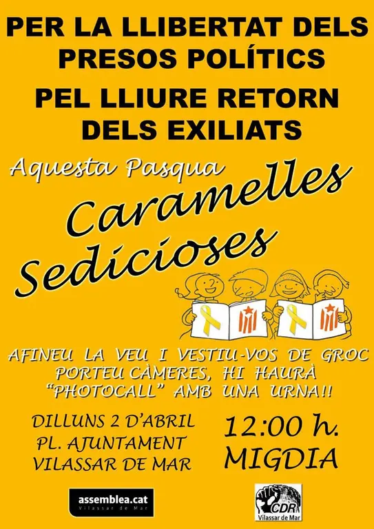 Acte organitzat per ANC i CDR el dilluns 2 d’abril
