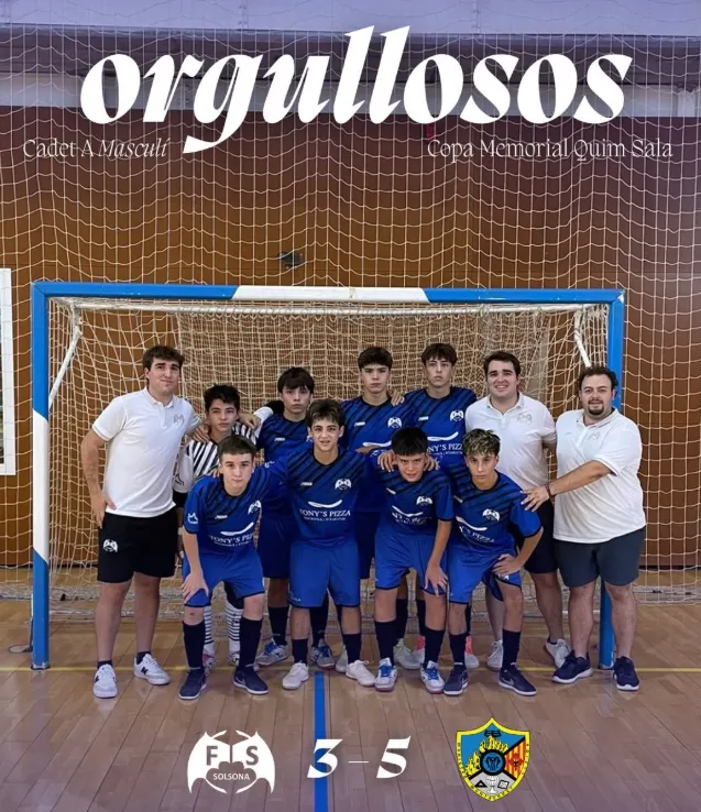 El cadet A masculí del Futbol Sala Solsona perd la final de la Copa Quim Sala
