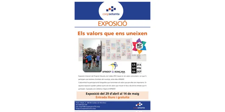 La Cooperativa 70 acull l’exposició “Els valors que ens uneixen”