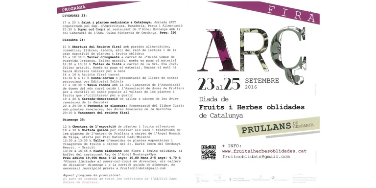 Prullans celebra ARÇ, la Diada dels Fruits i Herbes Oblidades de Catalunya