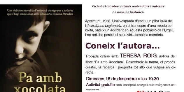 Trobada virtual amb l'autora de 'Pa amb xocolata'