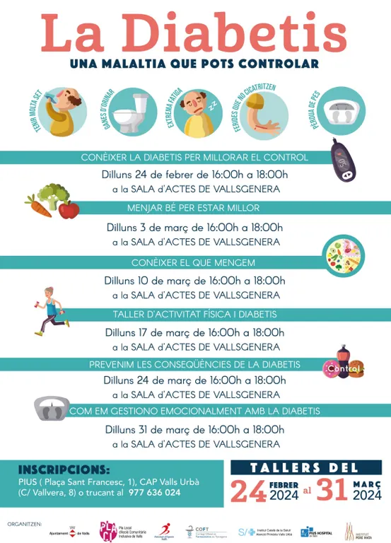 Valls programa una nova edició dels tallers de control de la diabetis