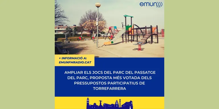 Ampliar els jocs del parc del passatge del Parc, proposta més votada dels Pressupostos Participatius de Torrefarrera