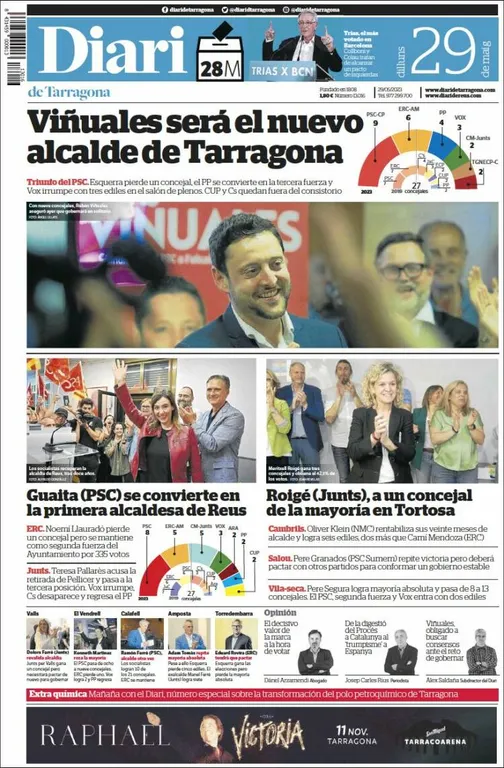Consulta les portades dels diaris d'aquest 29 de maig