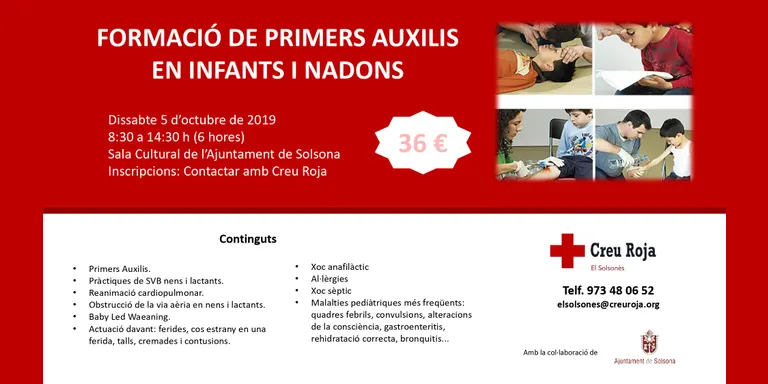 Creu Roja Solsonès organitza un curs de primers auxilis en nadons i infants