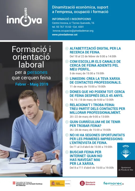 El Centre Innova imparteix cursos per a persones que busquen feina