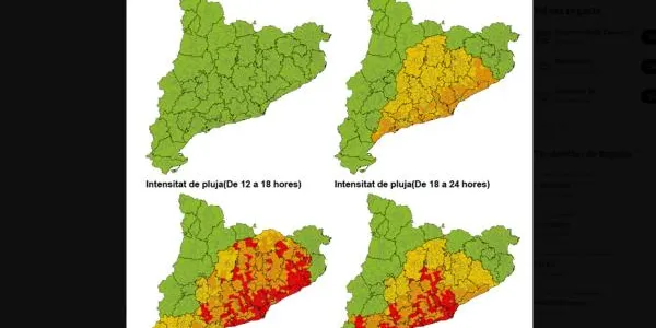 Es manté l'alerta del pla INUNCAT per la reactivació de les pluges intenses a partir d'aquesta tarda