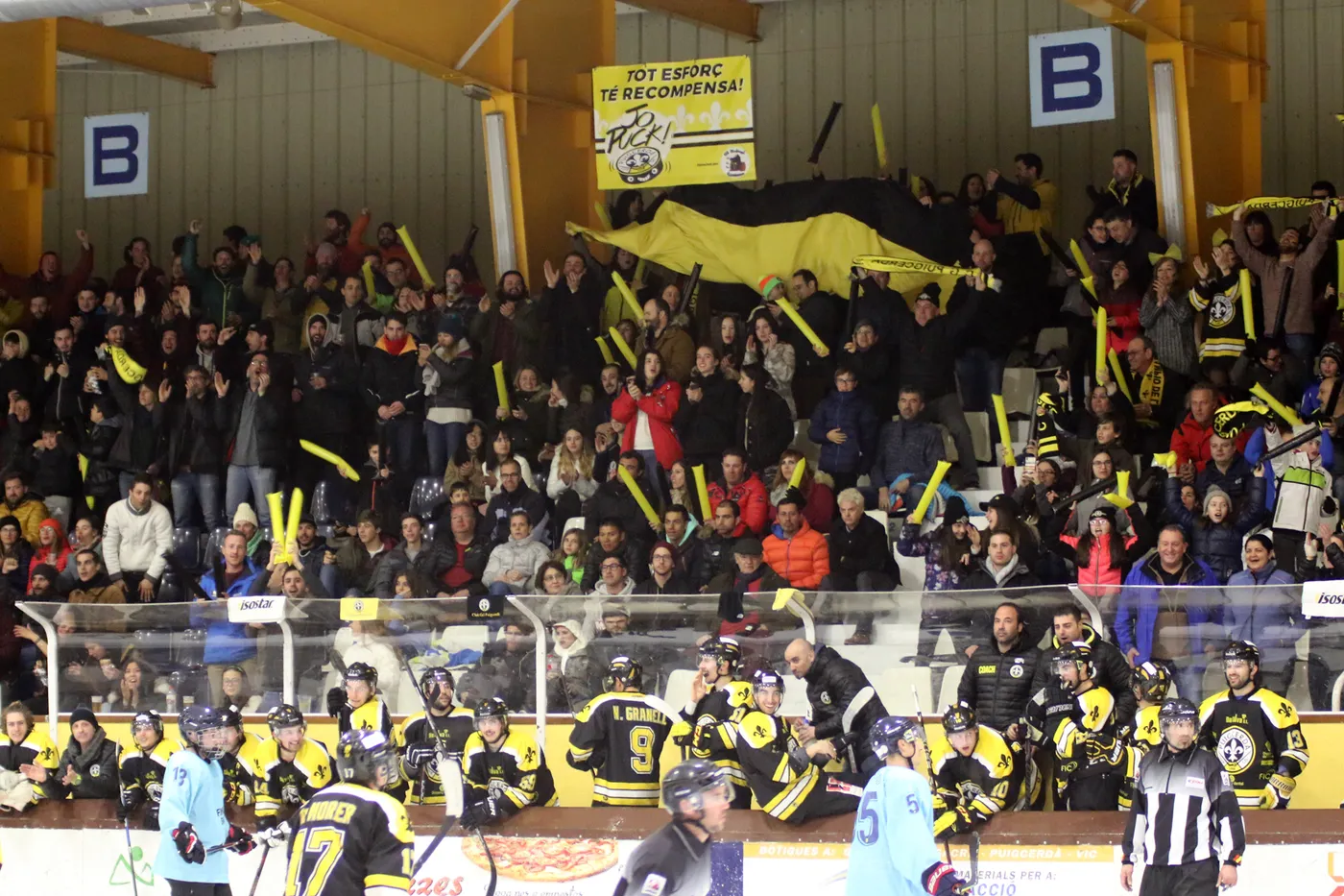 El Palau de Gel de Puigcerdà, ple a la semifinal de la Lliga 2019 d'hoquei gel (Foto: Yann Rieu / Hockeyphoto.net)