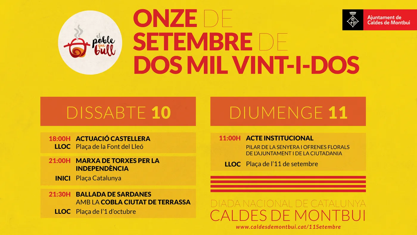 El programa de l'Onze de Setembre a Caldes recupera el format d'abans de la pandèmia