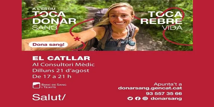 Jornada de donació de sang al Catllar aquest dilluns entre les 17h i les 21h