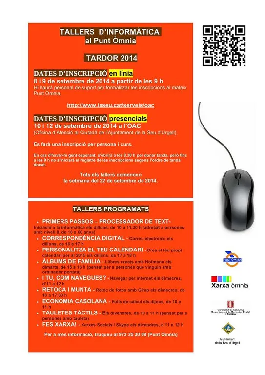 Nova oferta de tallers d'informàtica al Punt Òmnia