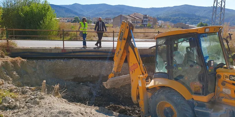 Obres de millora al Torrent de Reixà, a Oliana, per evitar desbordaments