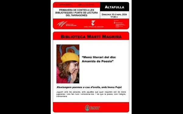 La Biblioteca d'Altafulla ofereix aquest dimecres una sessió de contacontes dedicada a la poesia