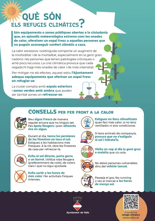 Valls posa en marxa la xarxa de refugis climàtics