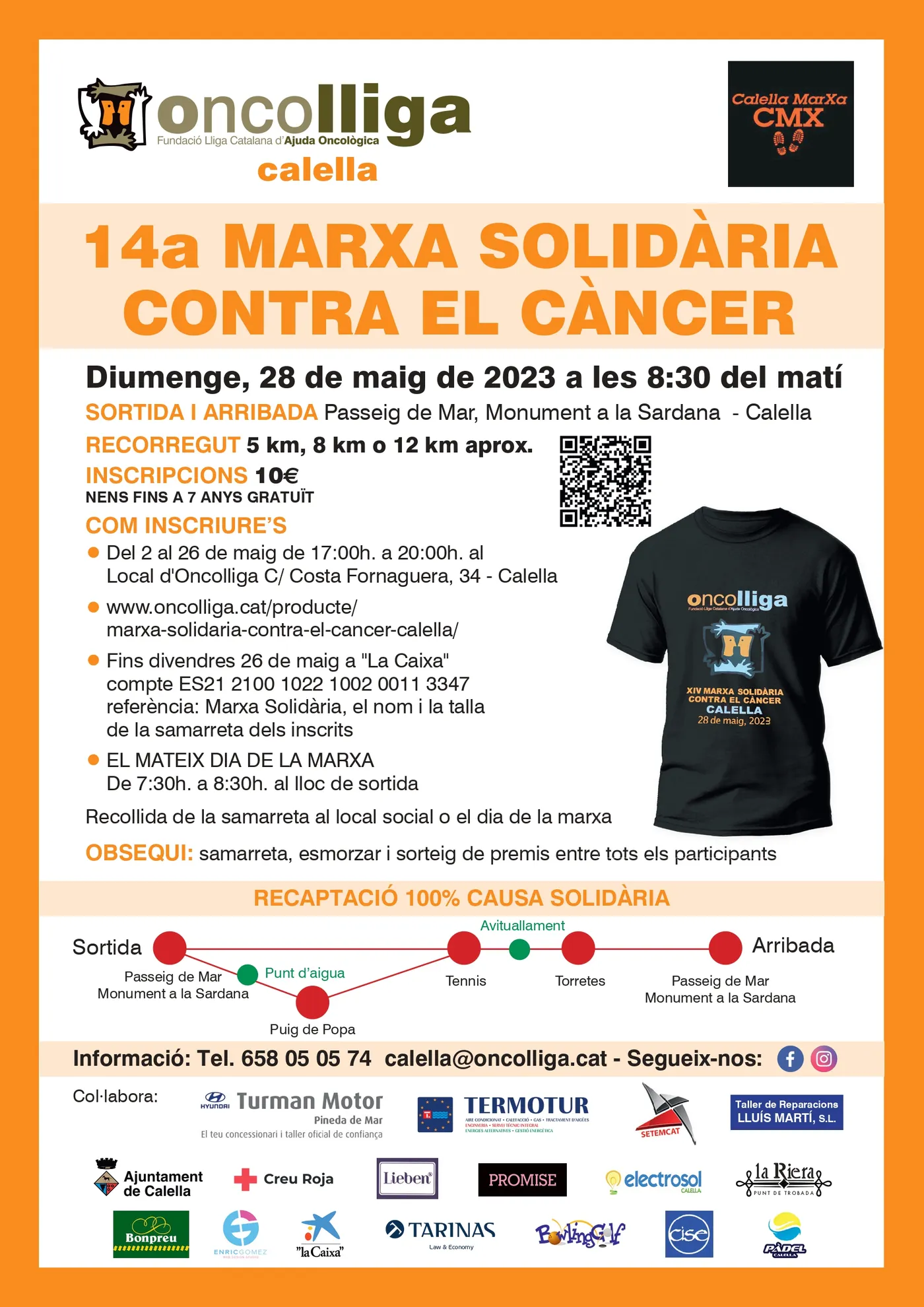 Oncolliga us anima a participar a la 14a Marxa Solidària contra el càncer