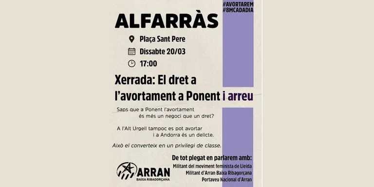 ARRAN Alfarràs: El dret a l'avortament a Ponent i arreu