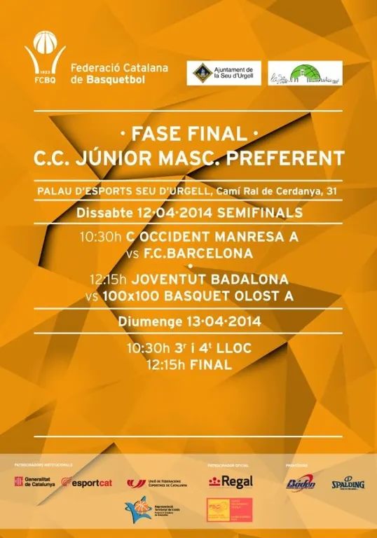 La Seu acull la final a 4 del Campionat de Catalunya Júnior Masculí de bàsquet