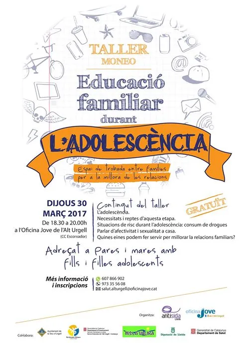 Taller sobre educació familiar durant l'adolescència
