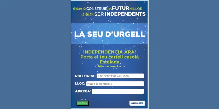 L'ANC Alt Urgell adapta les activitats de la Diada a les recomanacions del Procicat
