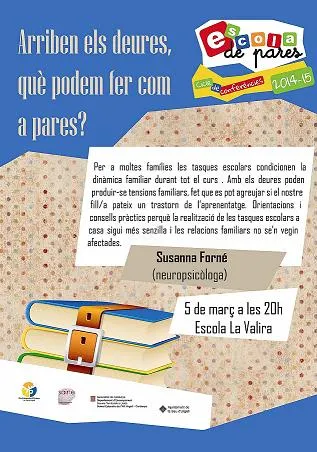 L'Escola de Pares de la Seu d'Urgell ofereix una sessió dedicada als deures
