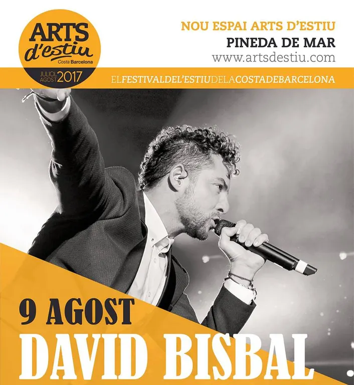 David Bisbal actuarà a Pineda el 9 d'agost dins del Festival Arts d'Estiu