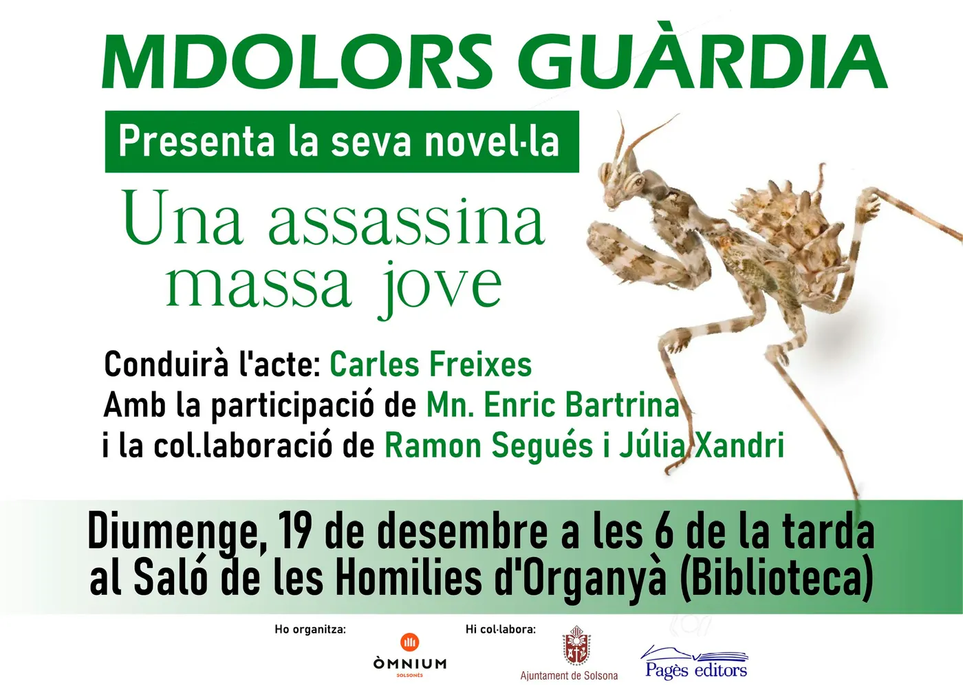Una dona dolenta, referències locals i la història dels comtes d'Urgell, principals ingredients de l'última novel·la de Dolors Guàrdia