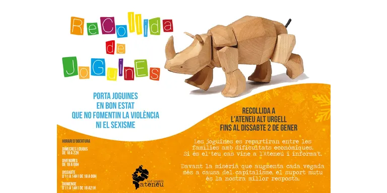 Recollida de joguines a l'Ateneu Alt Urgell