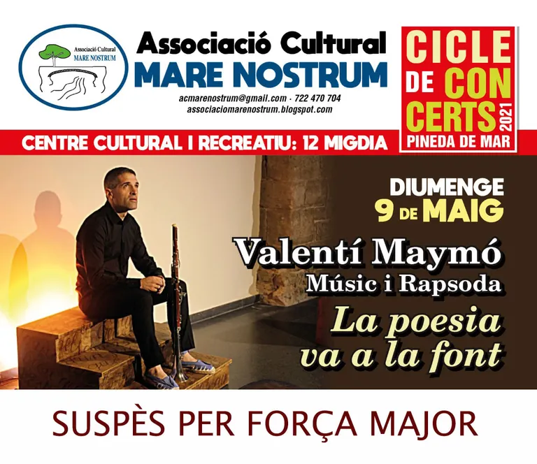 Suspès el concert 'La poesia va a la font'
