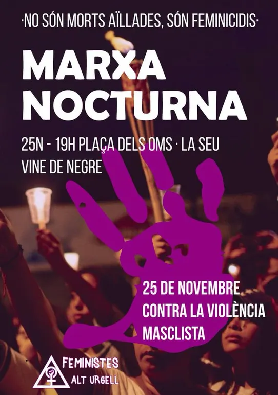 Marxa nocturna del col·lectiu Dones Feministes de l'Alt Urgell