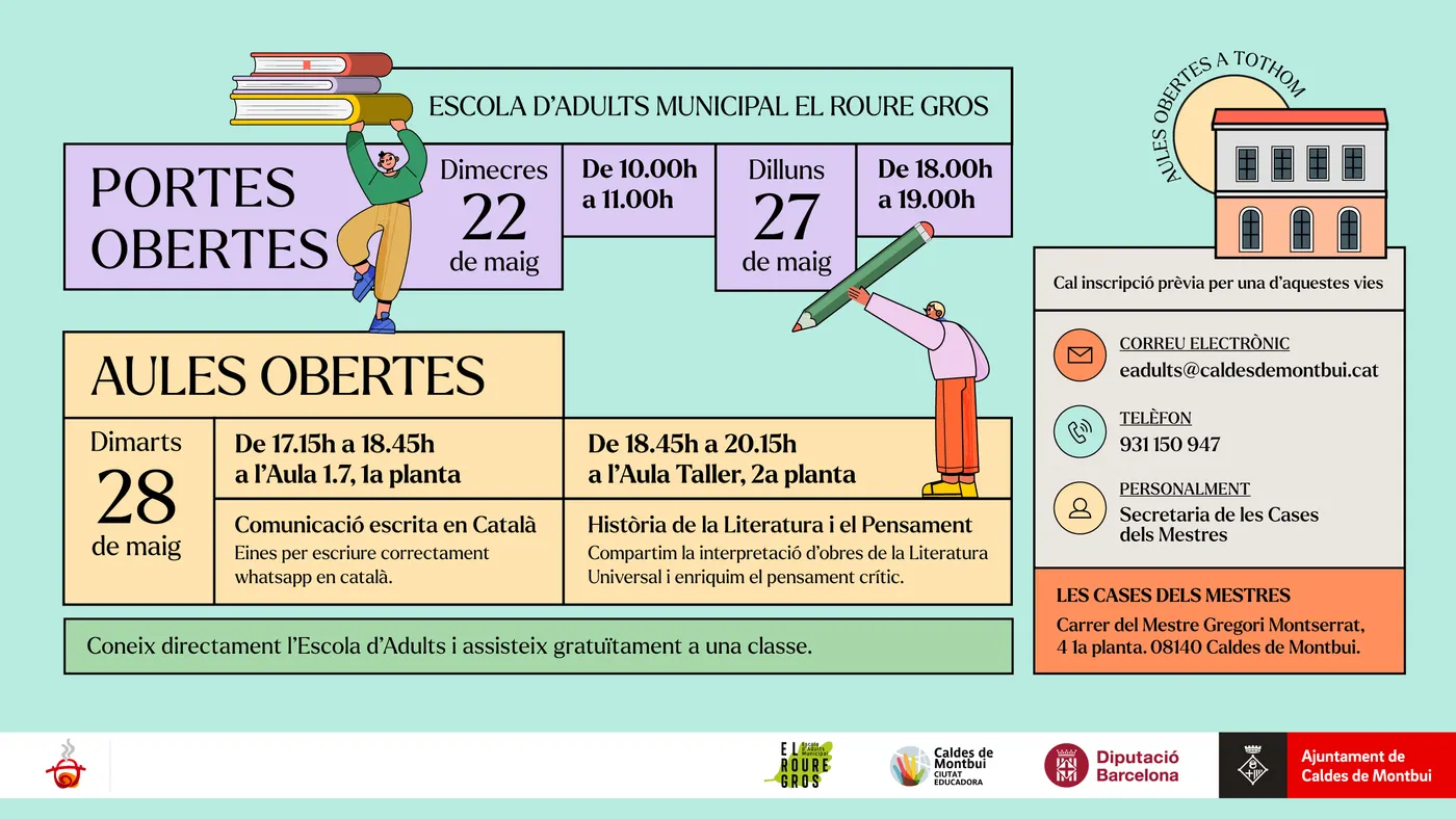 L’escola d’adults el Roure Gros farà les seves portes obertes a finals de mes