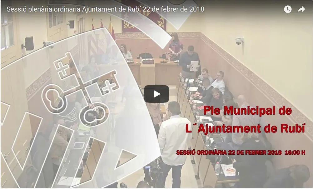 Ple ordinari de febrer de l'ajuntament de Rubí